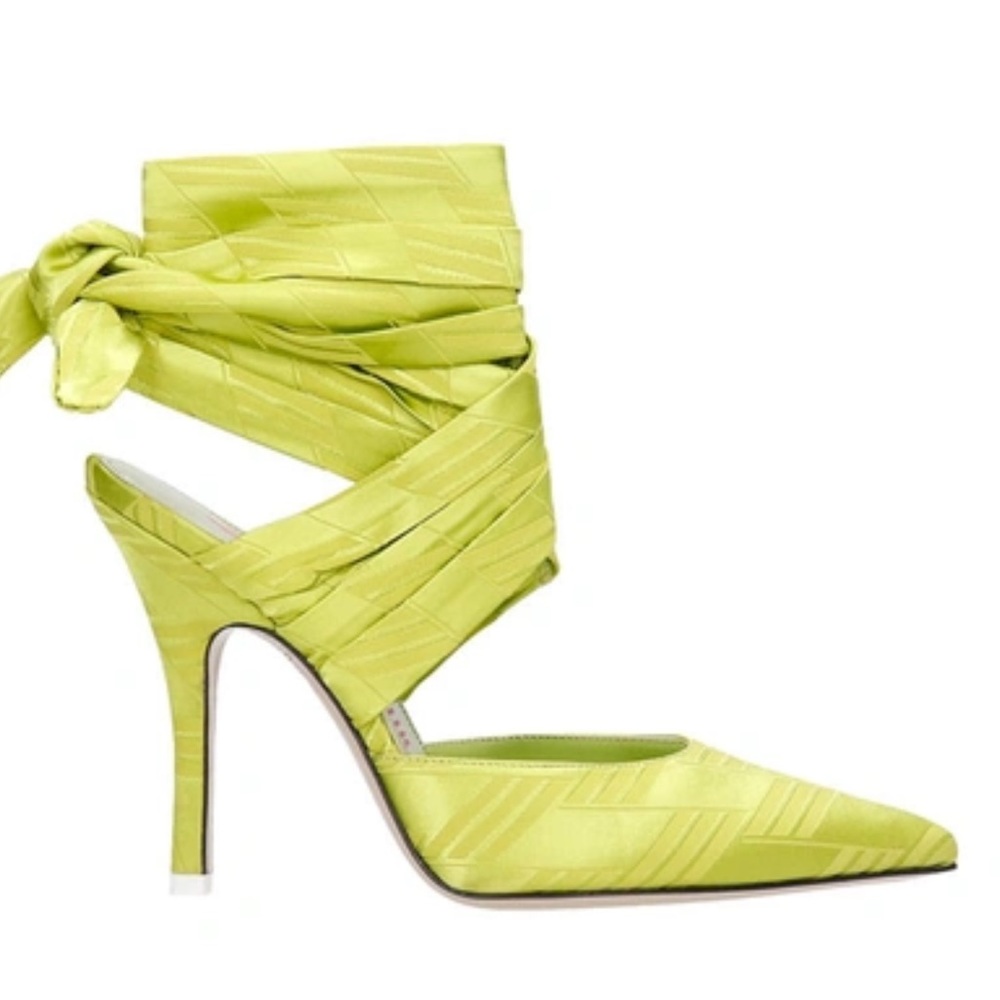 The Attico Paloma Lace Up Satin Pump